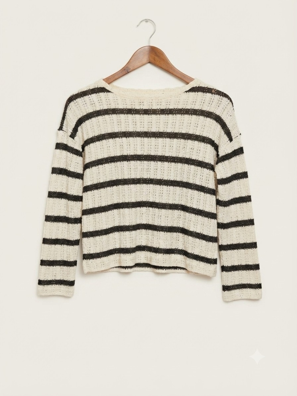 Reitmans White and Black Open-Knit Crochet Sweater Size Xs - Picture 2 of 7